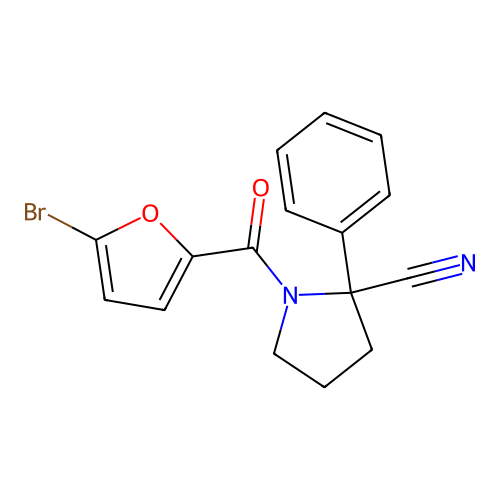 1-(5-Bromofuran-2-carbonyl)-2-phenylpyrrolidine-2-carbonitrile structure