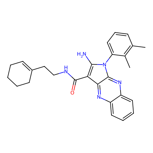 2-amino-N-(2-(cyclohex-1-en-1-yl)ethyl)-1-(2,3-dimethylphenyl)-1H-pyrrolo[2,3-b]quinoxaline-3-carboxamide structure