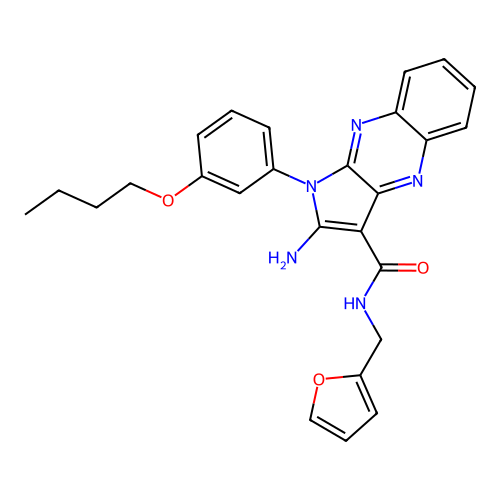 2-amino-1-(3-butoxyphenyl)-N-(furan-2-ylmethyl)-1H-pyrrolo[2,3-b]quinoxaline-3-carboxamide structure