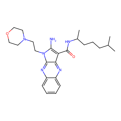 2-amino-N-(6-methylheptan-2-yl)-1-(2-morpholin-4-ylethyl)pyrrolo[3,2-b]quinoxaline-3-carboxamide structure