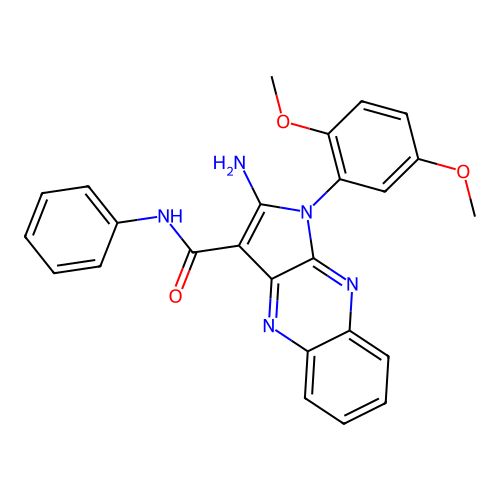 2-amino-1-(2,5-dimethoxyphenyl)-N-phenyl-1H-pyrrolo[2,3-b]quinoxaline-3-carboxamide structure