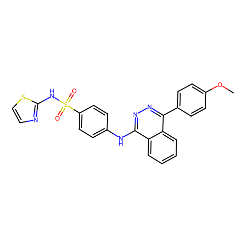 4-[4-(4-Methoxy-phenyl)-phthalazin-1-ylamino]-N-thiazol-2-yl-benzenesulfonamide structure