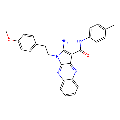 2-amino-1-(4-methoxyphenethyl)-N-(p-tolyl)-1H-pyrrolo[2,3-b]quinoxaline-3-carboxamide structure