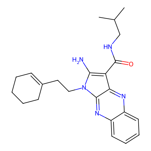 2-amino-1-(2-(cyclohex-1-en-1-yl)ethyl)-N-isobutyl-1H-pyrrolo[2,3-b]quinoxaline-3-carboxamide structure
