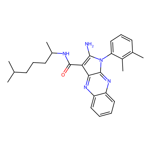 2-amino-1-(2,3-dimethylphenyl)-N-(6-methylheptan-2-yl)-1H-pyrrolo[2,3-b]quinoxaline-3-carboxamide structure