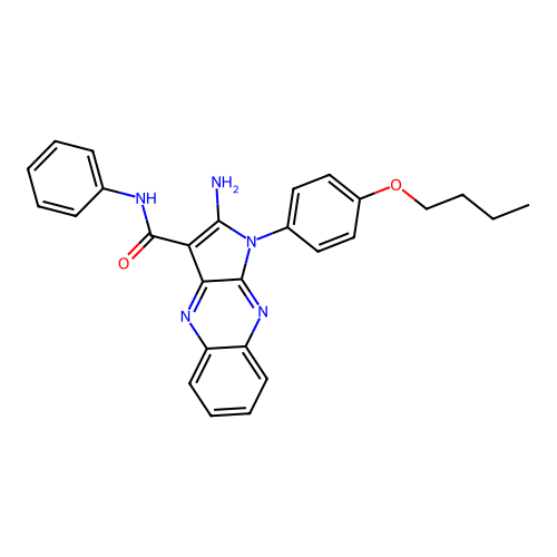 2-amino-1-(4-butoxyphenyl)-N-phenyl-1H-pyrrolo[2,3-b]quinoxaline-3-carboxamide structure