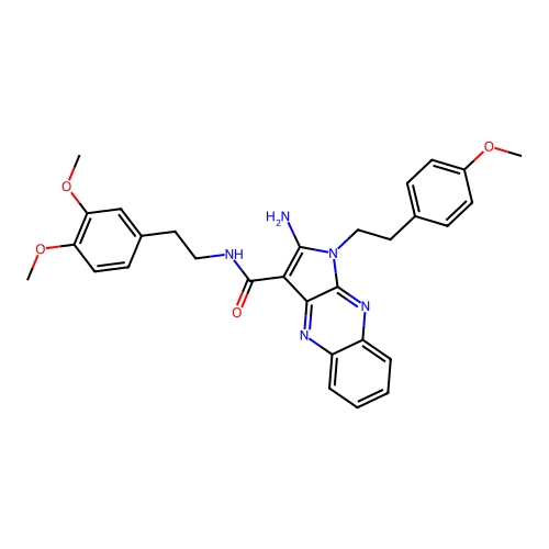 2-amino-N-(3,4-dimethoxyphenethyl)-1-(4-methoxyphenethyl)-1H-pyrrolo[2,3-b]quinoxaline-3-carboxamide structure