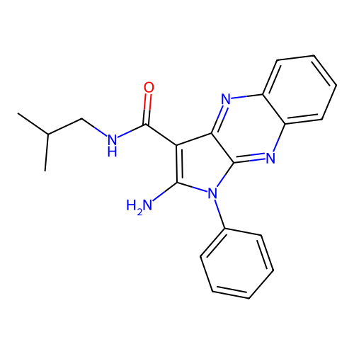 2-amino-N-(2-methylpropyl)-1-phenyl-1H-pyrrolo[2,3-b]quinoxaline-3-carboxamide structure