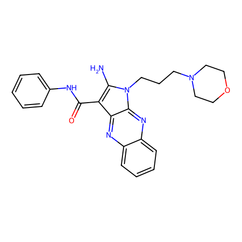 2-amino-1-(3-morpholin-4-ylpropyl)-N-phenylpyrrolo[3,2-b]quinoxaline-3-carboxamide structure