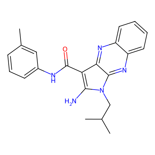 2-amino-1-isobutyl-N-(m-tolyl)-1H-pyrrolo[2,3-b]quinoxaline-3-carboxamide structure