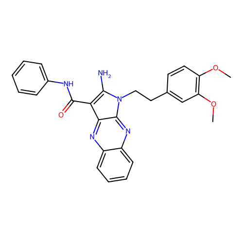 2-amino-1-(3,4-dimethoxyphenethyl)-N-phenyl-1H-pyrrolo[2,3-b]quinoxaline-3-carboxamide structure