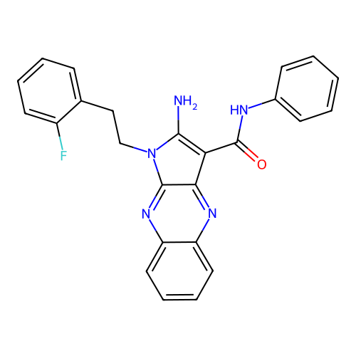 2-amino-1-(2-fluorophenethyl)-N-phenyl-1H-pyrrolo[2,3-b]quinoxaline-3-carboxamide structure