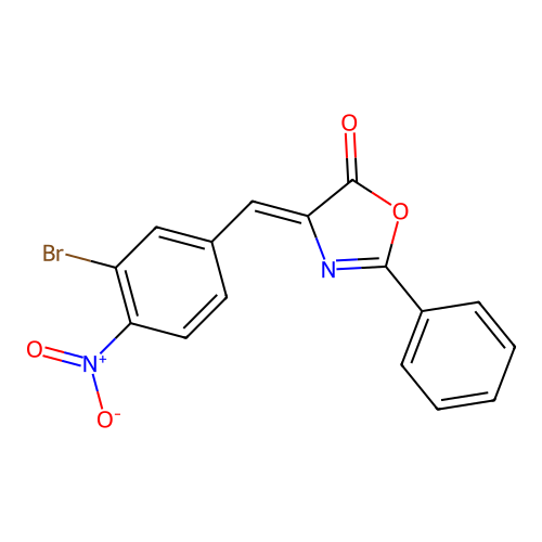 (Z)-4-(3-bromo-4-nitrobenzylidene)-2-phenyloxazol-5(4H)-one structure