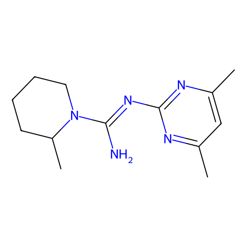 N-(4,6-dimethylpyrimidin-2-yl)-2-methylpiperidine-1-carboximidamide structure