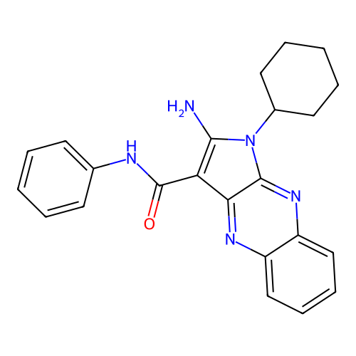 2-amino-1-cyclohexyl-N-phenyl-1H-pyrrolo[2,3-b]quinoxaline-3-carboxamide structure