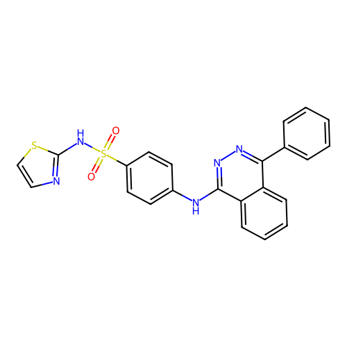 4-[(4-phenylphthalazin-1-yl)amino]-N-(1,3-thiazol-2-yl)benzenesulfonamide structure