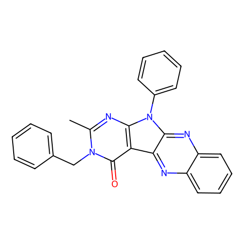 3-benzyl-2-methyl-11-phenyl-3H-pyrimido[5',4':4,5]pyrrolo[2,3-b]quinoxalin-4(11H)-one structure