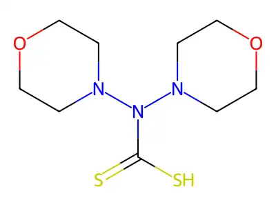 Carbamodithioic acid, di-4-morpholinyl- structure