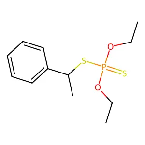 O,O-Diethyl S-(1-phenylethyl) phosphorodithioate structure