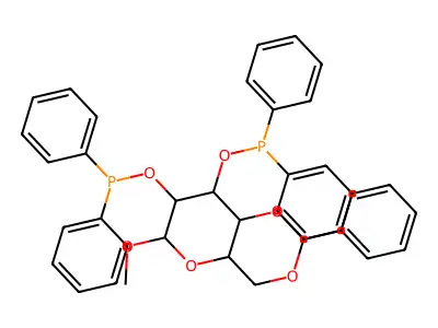 (7-diphenylphosphanyloxy-6-methoxy-2-phenyl-4,4a,6,7,8,8a-hexahydropyrano[3,2-d][1,3]dioxin-8-yl)oxy-diphenylphosphane structure