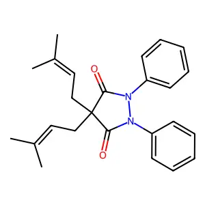 4,4-Bis(3-methylbut-2-en-1-yl)-1,2-diphenylpyrazolidine-3,5-dione structure