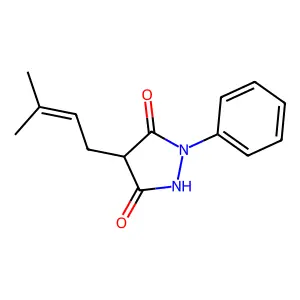 4-(3-Methylbut-2-enyl)-1-phenylpyrazolidine-3,5-dione structure