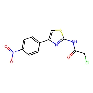 2-chloro-N-[4-(4-nitrophenyl)-1,3-thiazol-2-yl]acetamide structure