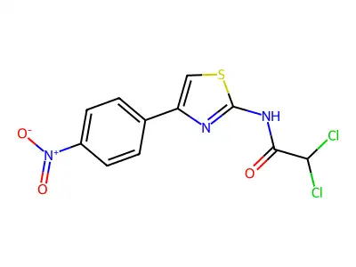 2,2-dichloro-N-[4-(4-nitrophenyl)-1,3-thiazol-2-yl]acetamide structure