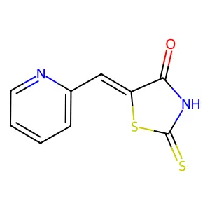 (5E)-5-(pyridin-2-ylmethylidene)-2-sulfanylidene-1,3-thiazolidin-4-one structure