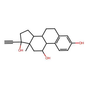 17-ethynylestra-1,3,5(10)-triene-3,11,17-triol structure