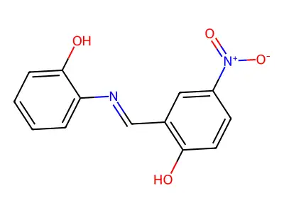2-{(E)-[(2-hydroxyphenyl)imino]methyl}-4-nitrophenol structure