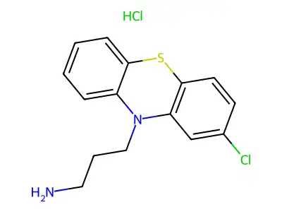 10H-Phenothiazine-10-propanamine, 2-chloro-, hydrochloride (1:1) structure