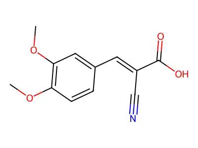 2-Cyano-3-(3,4-dimethoxyphenyl)prop-2-enoic acid structure