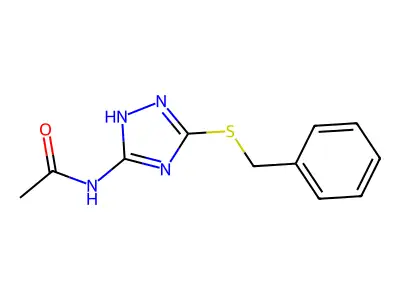 N-[5-(benzylsulfanyl)-4H-1,2,4-triazol-3-yl]acetamide structure