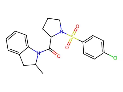 (1-((4-Chlorophenyl)sulfonyl)pyrrolidin-2-yl)(2-methylindolin-1-yl)methanone structure