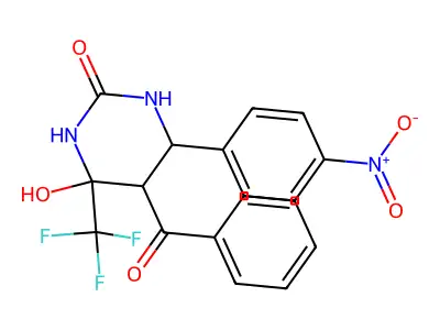 5-Benzoyl-4-hydroxy-6-(4-nitrophenyl)-4-(trifluoromethyl)-1,3-diazinan-2-one structure