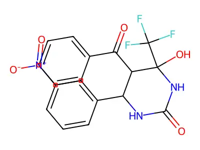 5-Benzoyl-4-hydroxy-6-(3-nitrophenyl)-4-(trifluoromethyl)-1,3-diazinan-2-one structure