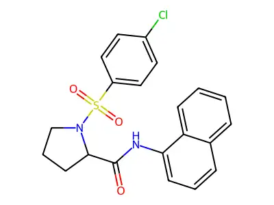 1-(4-chlorophenyl)sulfonyl-N-naphthalen-1-ylpyrrolidine-2-carboxamide structure