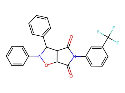 2,3-diphenyl-5-[3-(trifluoromethyl)phenyl]-hexahydro-2H-pyrrolo[3,4-d][1,2]oxazole-4,6-dione structure