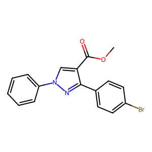 methyl 3-(4-bromophenyl)-1-phenyl-1H-pyrazole-4-carboxylate structure