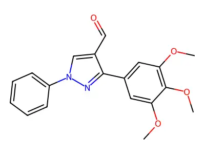 1-Phenyl-3-(3,4,5-trimethoxyphenyl)pyrazole-4-carbaldehyde structure
