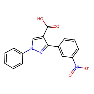 3-(3-nitrophenyl)-1-phenyl-1H-pyrazole-4-carboxylic acid structure