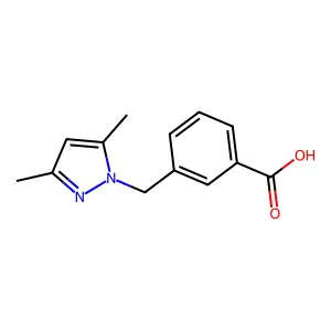 3-[(3,5-dimethyl-1H-pyrazol-1-yl)methyl]benzoic acid structure