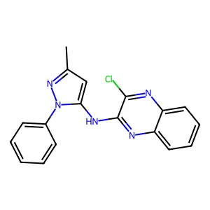3-chloro-N-(3-methyl-1-phenyl-1H-pyrazol-5-yl)quinoxalin-2-amine structure