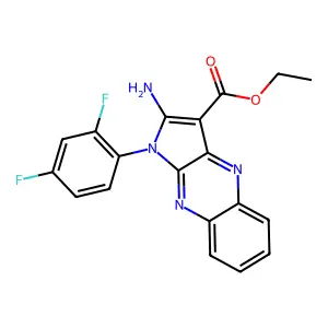 ethyl 2-amino-1-(2,4-difluorophenyl)-1H-pyrrolo[2,3-b]quinoxaline-3-carboxylate structure