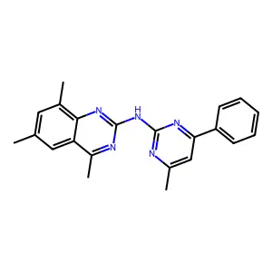 4,6,8-trimethyl-N-(4-methyl-6-phenylpyrimidin-2-yl)quinazolin-2-amine structure