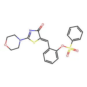(E)-2-((2-morpholino-4-oxothiazol-5(4H)-ylidene)methyl)phenyl benzenesulfonate structure