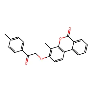 4-methyl-3-[2-(4-methylphenyl)-2-oxoethoxy]-6H-benzo[c]chromen-6-one structure