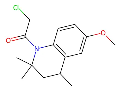 2-chloro-1-[(4S)-6-methoxy-2,2,4-trimethyl-3,4-dihydroquinolin-1-yl]ethanone structure