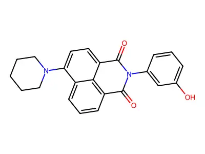 2-(3-Hydroxyphenyl)-6-(1-piperidinyl)benzo[de]isoquinoline-1,3-dione structure